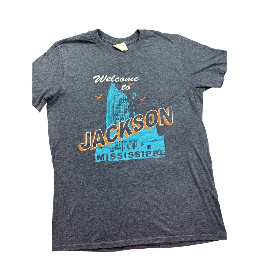 Swell-O-Phonic Jackson Mississippi Graphic T-Shirt Gildan Navy Mens M Travel